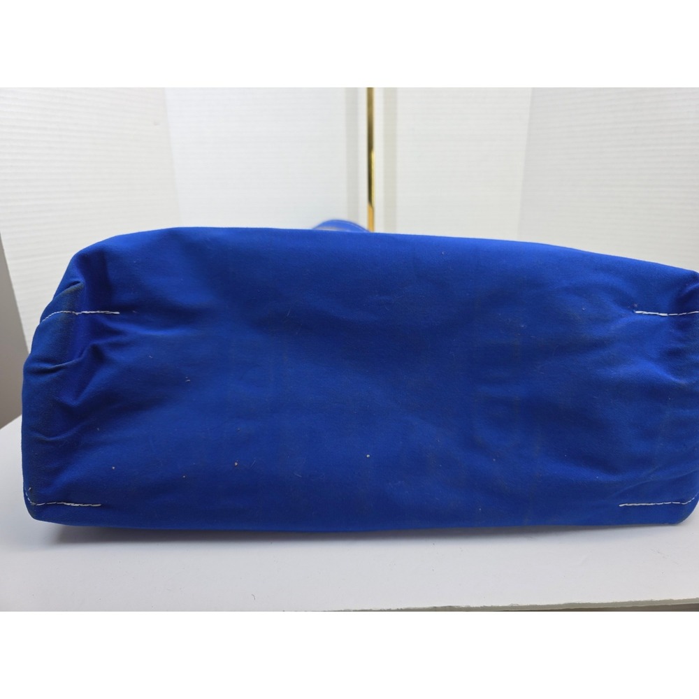 LL Bean Merrill Lynch Logo Boat and Tote Canvas Bag Blue Cream Made in USA - Picture 6 of 8
